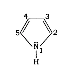 pyrrole ring with positions numbered 1-5
