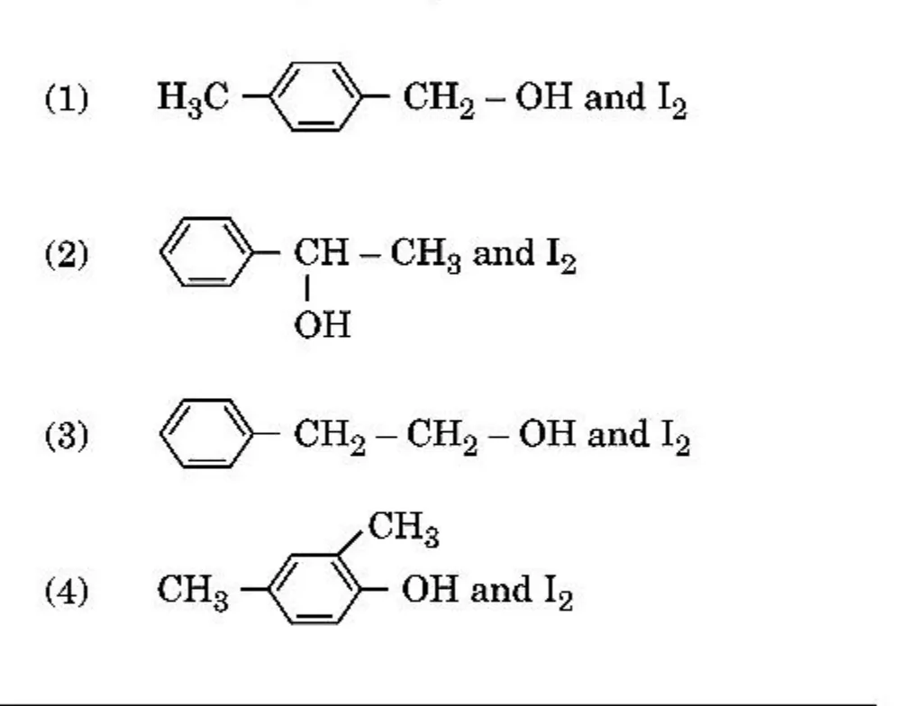 structures of compound A in options 1-4