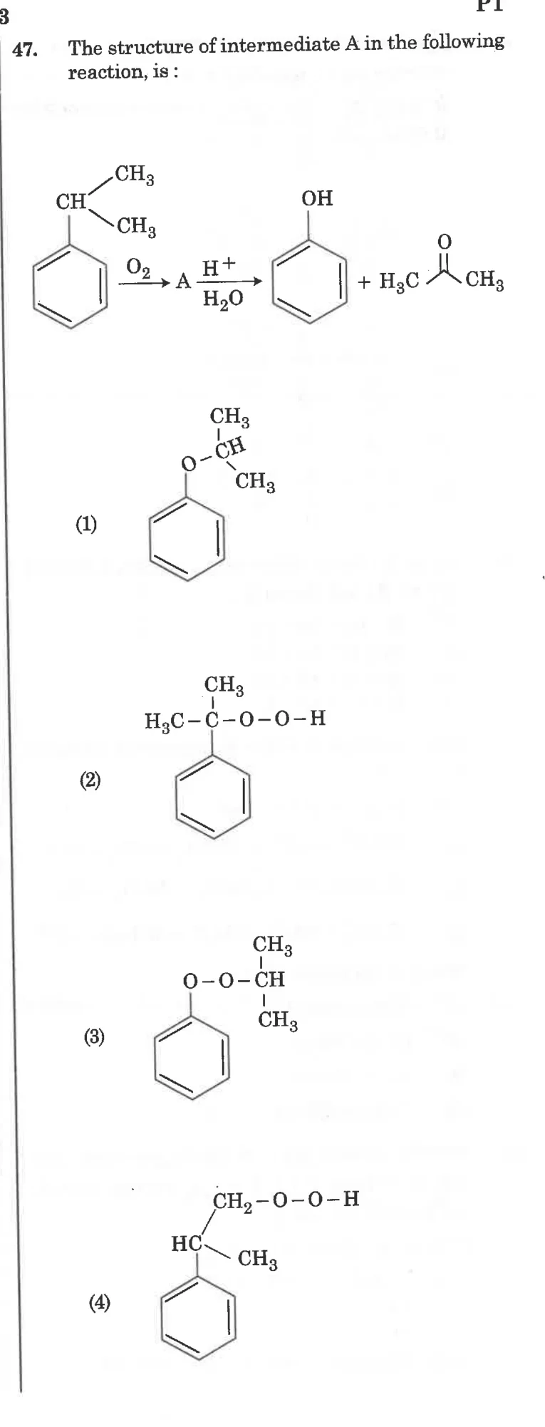 reaction scheme and four structure options