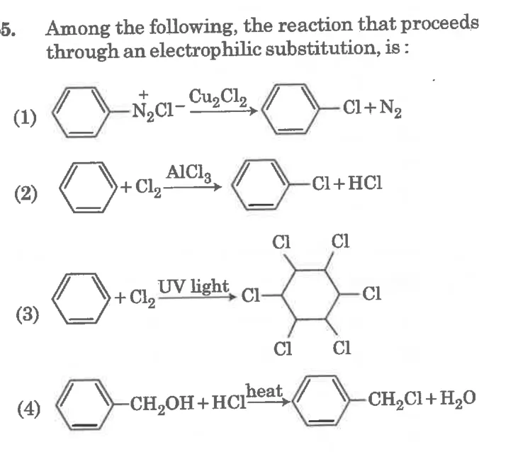 four reaction schemes as options