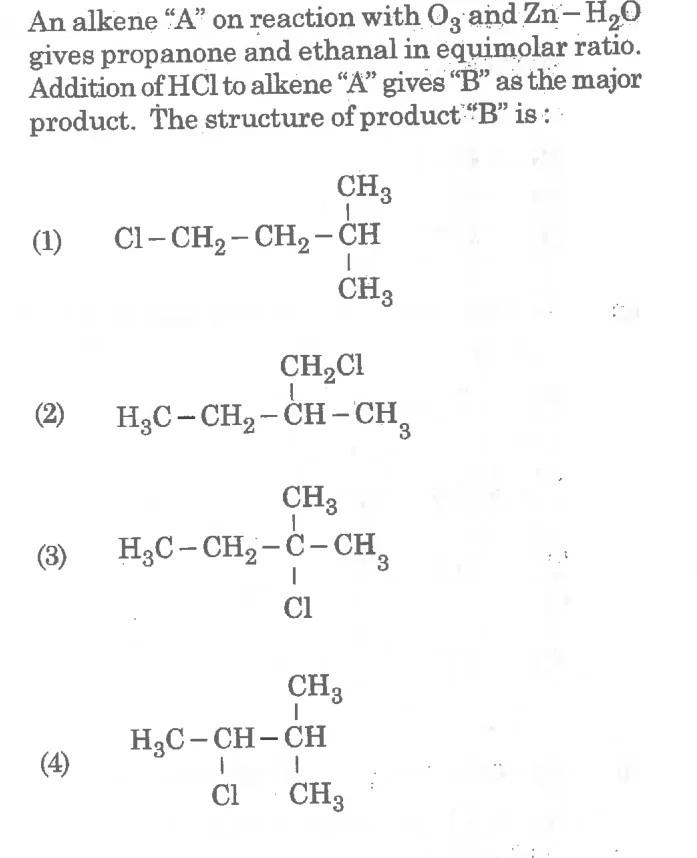 four structural formulas as options