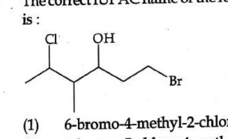 skeletal structure with Cl, OH, Br substituents