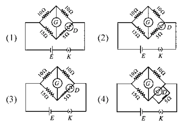 four Wheatstone bridge circuits (options)