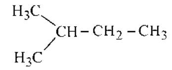 2-methylbutane drawn as (CH3)2CH-CH2-CH3